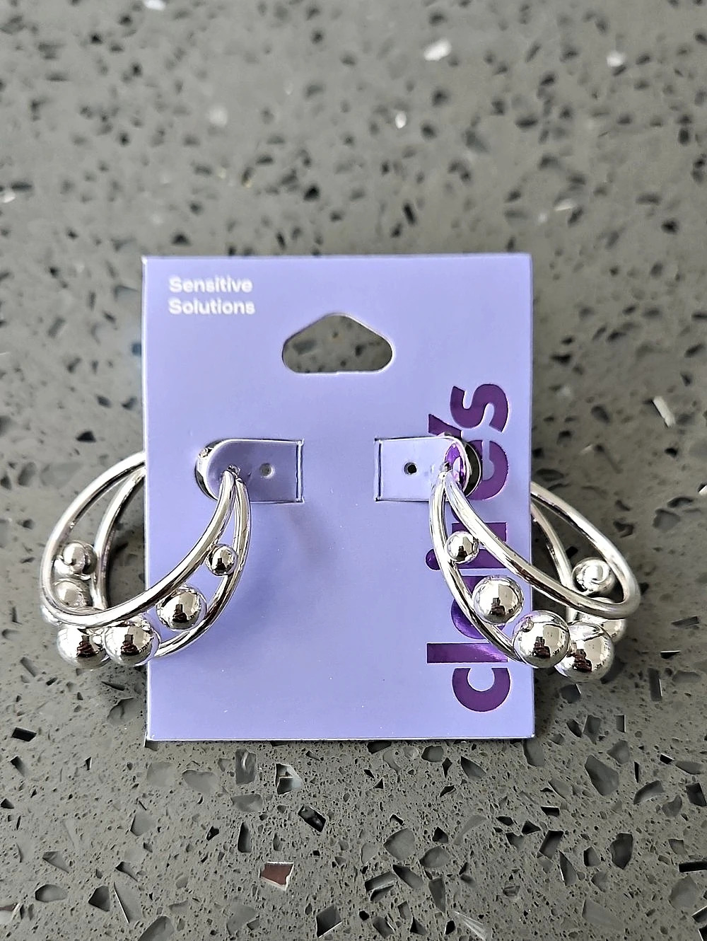 Claire's Silver Hoop Earrings NWT